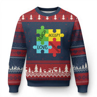 Special Ed Educator Autism Support Ugly Christmas Sweater Teach Accept Understand Love