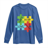 Special Ed Educator Autism Support Long Sleeve Shirt Teach Accept Understand Love