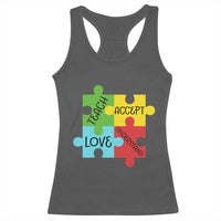Special Ed Educator Autism Support Racerback Tank Top Teach Accept Understand Love