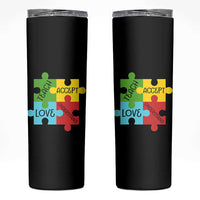 Special Ed Educator Autism Support Skinny Tumbler Teach Accept Understand Love