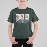Autism Acceptance Support T Shirt For Kid Teach Accept Love