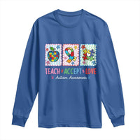 Autism Acceptance Support Long Sleeve Shirt Teach Accept Love