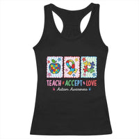 Autism Acceptance Support Racerback Tank Top Teach Accept Love