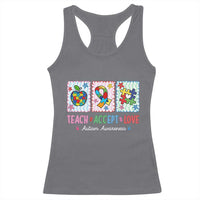 Autism Acceptance Support Racerback Tank Top Teach Accept Love