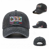 Autism Acceptance Support Washed Cotton Baseball Cap Teach Accept Love