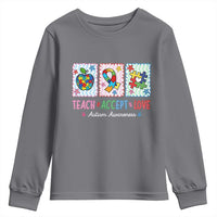 Autism Acceptance Support Youth Sweatshirt Teach Accept Love