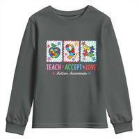 Autism Acceptance Support Youth Sweatshirt Teach Accept Love