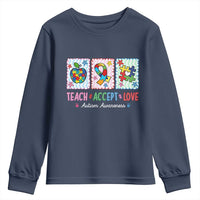 Autism Acceptance Support Youth Sweatshirt Teach Accept Love