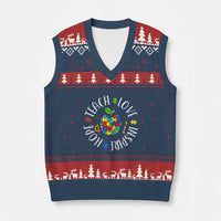 Autism Acceptance Teacher V-Neck Knit Sweater Vest Teach Love Hope Inspire