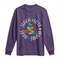 Autism Acceptance Teacher Long Sleeve Shirt Teach Love Hope Inspire
