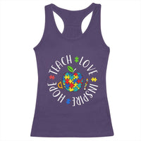 Autism Acceptance Teacher Racerback Tank Top Teach Love Hope Inspire