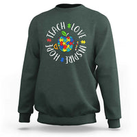Autism Acceptance Teacher Sweatshirt Teach Love Hope Inspire