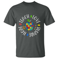 Autism Acceptance Teacher T Shirt Teach Love Hope Inspire