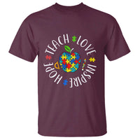 Autism Acceptance Teacher T Shirt Teach Love Hope Inspire