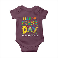Autism Acceptance Back To School Educator Baby Onesie Happy First Day