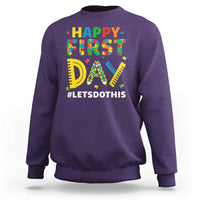 Autism Acceptance Back To School Educator Sweatshirt Happy First Day