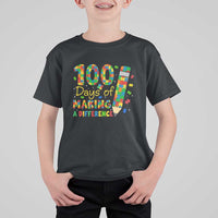 Proud Autism Teacher 100 Days Of School T Shirt For Kid Making A Difference