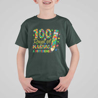 Proud Autism Teacher 100 Days Of School T Shirt For Kid Making A Difference