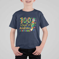 Proud Autism Teacher 100 Days Of School T Shirt For Kid Making A Difference