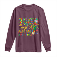 Proud Autism Teacher 100 Days Of School Long Sleeve Shirt Making A Difference