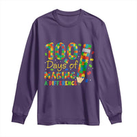 Proud Autism Teacher 100 Days Of School Long Sleeve Shirt Making A Difference