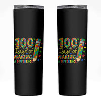 Proud Autism Teacher 100 Days Of School Skinny Tumbler Making A Difference