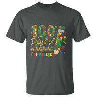 Proud Autism Teacher 100 Days Of School T Shirt Making A Difference