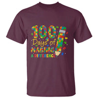 Proud Autism Teacher 100 Days Of School T Shirt Making A Difference