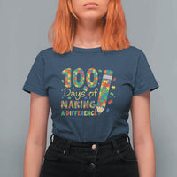 Proud Autism Teacher 100 Days Of School T Shirt For Women Making A Difference