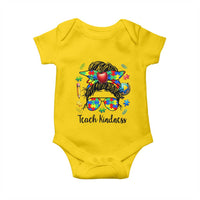 Sped Educator Autism Support Baby Onesie Teach Kindness Messy Bun