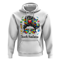 Sped Educator Autism Support Hoodie Teach Kindness Messy Bun
