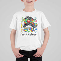 Sped Educator Autism Support T Shirt For Kid Teach Kindness Messy Bun
