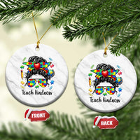 Sped Educator Autism Support Ceramic Ornament Teach Kindness Messy Bun