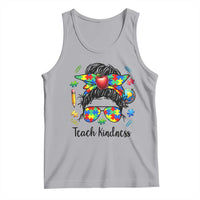 Sped Educator Autism Support Tank Top Teach Kindness Messy Bun