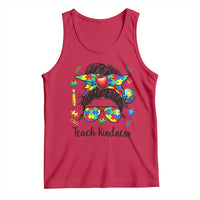 Sped Educator Autism Support Tank Top Teach Kindness Messy Bun