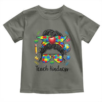 Sped Educator Autism Support Toddler T Shirt Teach Kindness Messy Bun