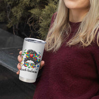 Sped Educator Autism Support Tumbler Cup Teach Kindness Messy Bun