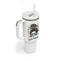 Sped Educator Autism Support Tumbler With Handle Teach Kindness Messy Bun