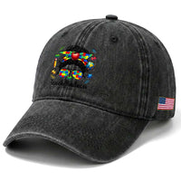 Sped Educator Autism Support Washed Cotton Baseball Cap Teach Kindness Messy Bun