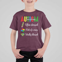Autism Support Educator T Shirt For Kid Often Stressed A Bit Of A Mess Totally Blessed
