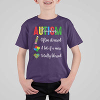Autism Support Educator T Shirt For Kid Often Stressed A Bit Of A Mess Totally Blessed