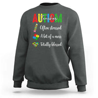 Autism Support Educator Sweatshirt Often Stressed A Bit Of A Mess Totally Blessed