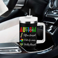 Autism Support Educator Tumbler With Handle Often Stressed A Bit Of A Mess Totally Blessed