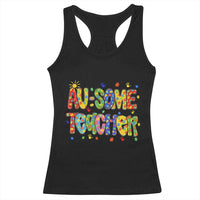 Autism Acceptance Special Education Teacher Racerback Tank Top Au Some Teacher