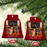 Funny SPED Raccoon Teacher Ceramic Ornament I Live Here Now