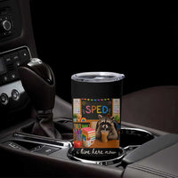 Funny SPED Raccoon Teacher Tumbler Cup I Live Here Now