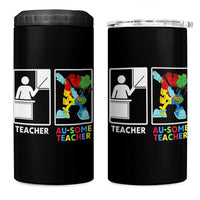 Funny Au Some Teacher 4 in 1 Can Cooler Tumbler Autism Acceptance Special Education Gift