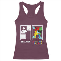 Funny Au Some Teacher Racerback Tank Top Autism Acceptance Special Education Gift