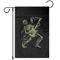 Autism Acceptance Rock Guitar Skeleton Garden Flag Music Lover