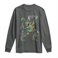 Autism Acceptance Rock Guitar Skeleton Long Sleeve Shirt Music Lover